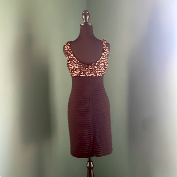 Vintage Calvin Klein Black and Cream Dress - Picture 3 of 7